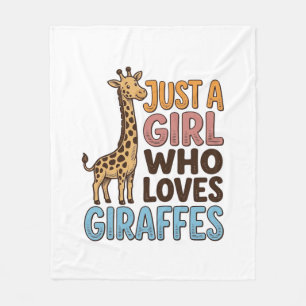 Vintage Just A Girl Who Loves Giraffes Shirt (5)_1 Fleece Blanket
