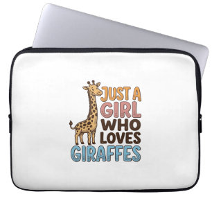 Vintage Just A Girl Who Loves Giraffes Shirt (5)_1 Laptop Sleeve