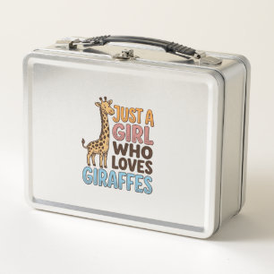Vintage Just A Girl Who Loves Giraffes Shirt (5)_1 Metal Lunch Box