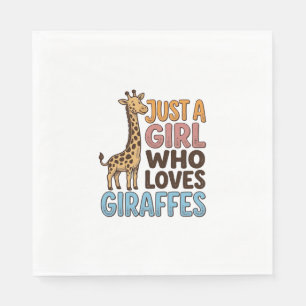Vintage Just A Girl Who Loves Giraffes Shirt (5)_1 Napkin