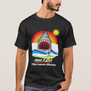 Vintage Just A Girl Who Loves Sharks T-Shirt