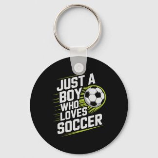 Vintage Just Boy Who Loves Soccer Play Game Goalie Key Ring