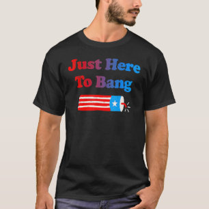 Vintage Just Here To Bang 4th Of July Fireworks Pa T-Shirt