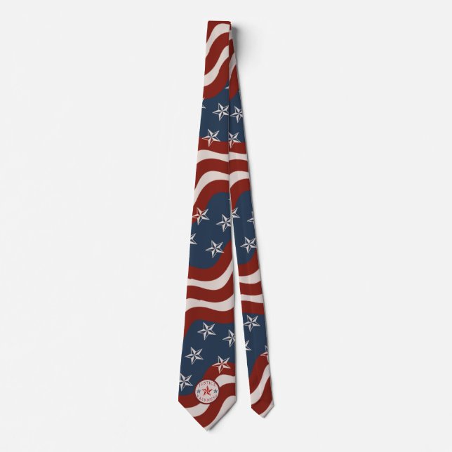 Vintage Justice and Fairness Stars and Stripes Tie (Front)