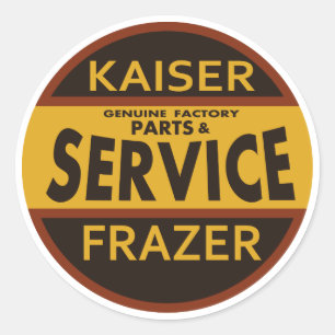 Vintage Kaiser Frazer service sign Classic Round Sticker