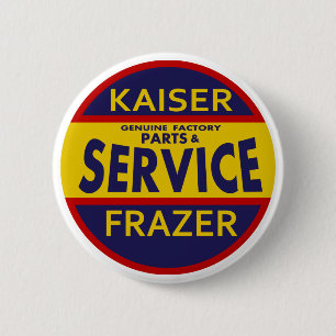 Vintage Kaiser Frazer service sign red/blue 6 Cm Round Badge