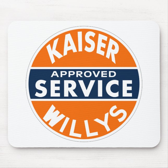 Vintage Kaiser Willys service sign Mouse Mat (Front)