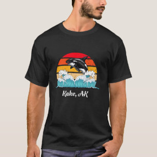 Vintage Kake AK Distressed Orca Killer Whale Art T-Shirt