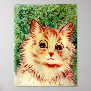 Vintage Kaleidoscope Cat by Louis Wain Poster