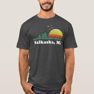 Vintage Kalkaska Michigan Home Souvenir Print T-Shirt