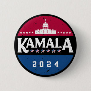 Vintage Kamala Harris 2024 For President Election 6 Cm Round Badge