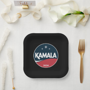 Vintage Kamala Harris 2024 For President Election Paper Plate