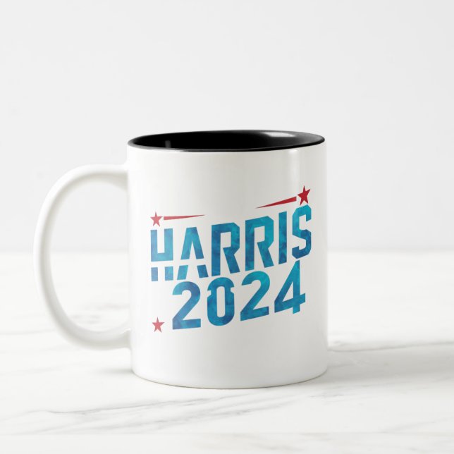Vintage Kamala Harris 2024 Two-Tone Coffee Mug (Left)