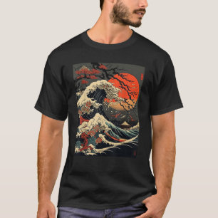 vintage Kanagawa Japanese The great wave Cherry Bl T-Shirt