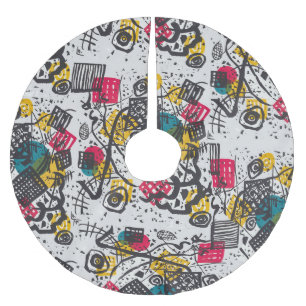 Vintage Kandinsky Kleine Welten V Bauhaus Abstract Brushed Polyester Tree Skirt