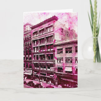 Vintage Kansas City Pink Grunge Card