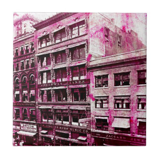Vintage Kansas City Pink Grunge Tile