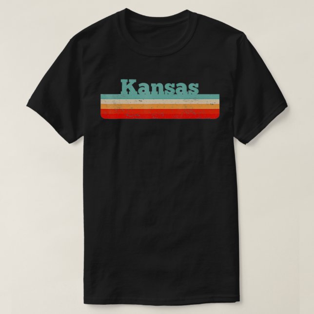 Vintage Kansas Distressed Retro 80s 90s  T-Shirt (Design Front)