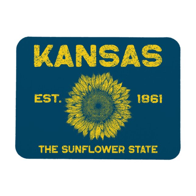 Vintage Kansas Magnet (Horizontal)