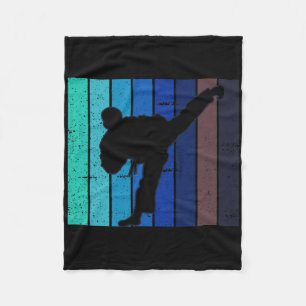 Vintage Karate Kick Boxing Hob Fleece Blanket
