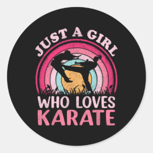 Vintage Karate Martial Arts Just A Girl Who Loves Classic Round Sticker