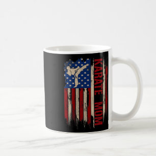 Vintage Karate Mom American Usa Flag The Kick Gift Coffee Mug