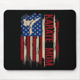 Vintage Karate Mum American Usa Flag The Kick Gift Mouse Mat