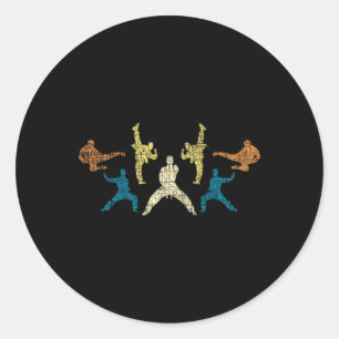 Vintage Karate Taekwondo Mixed Martial Arts Mma Ku Classic Round Sticker