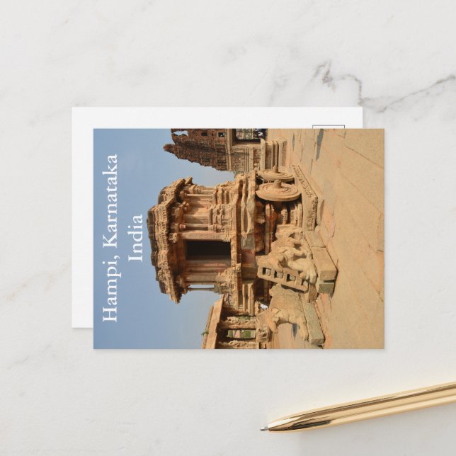 Vintage Karnataka India Vintage Tourism Travel Add Postcard (Front/Back In Situ)