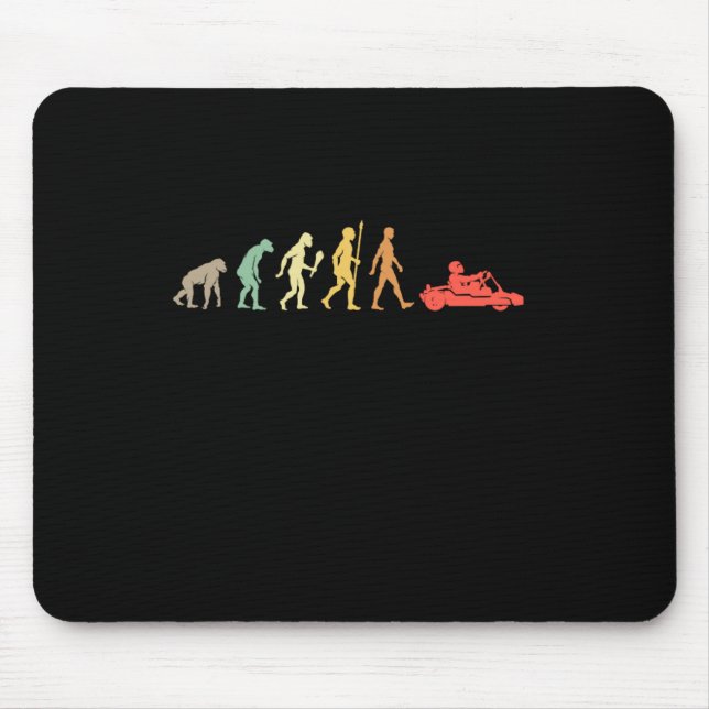 Vintage Karting Evolution Go Kart Racer Gift Idea Mouse Mat (Front)