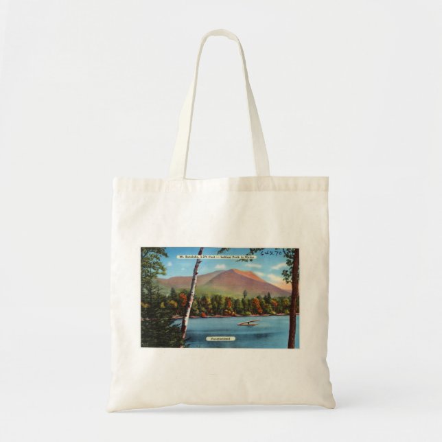 Vintage Katahdin Postcard Tote Bag (Front)