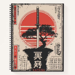 Vintage Katana World Japanese Global Art Notebook
