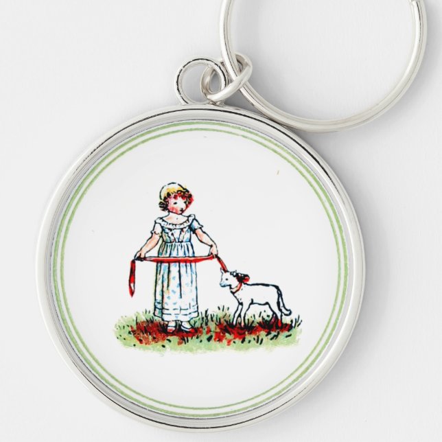 Vintage Kate Greenaway Book Illustration Key Ring (Front)