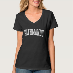 Vintage Kathmandu Nepal Distressed White Varsity T-Shirt