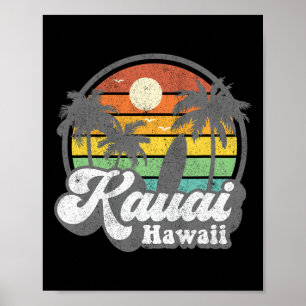 Vintage Kauai Beach Hawaii Surf Hawaiian Surfing 7 Poster
