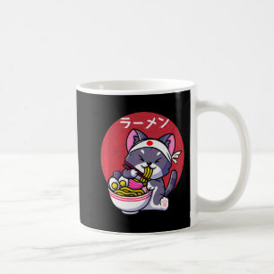 Vintage Kawaii Anime Ramen Cat Japanese Food Gift  Coffee Mug