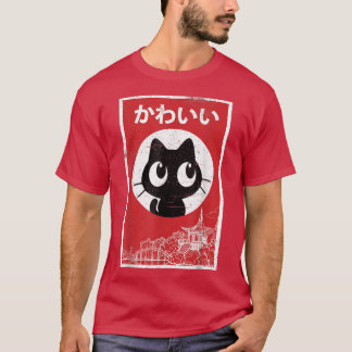 Vintage Kawaii Black Cat Ramen Lover Retro Japanes T-Shirt