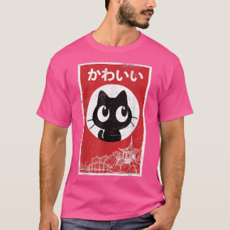 Vintage Kawaii Black Cat Ramen Lover Retro Japanes T-Shirt