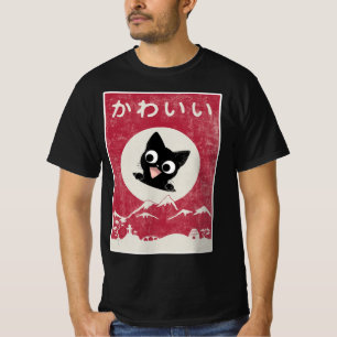 Vintage Kawaii Cat Japanese Black Anime Gift Kids T-Shirt