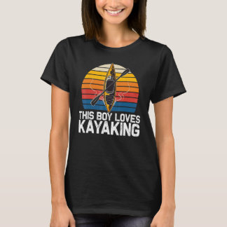 Vintage Kayaking For Boys Kids Kayak Paddling T-Shirt