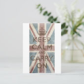 Vintage Keep Calm And Carry On Postcard (Standing Front)