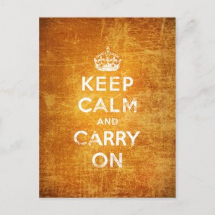 Vintage keep calm and carry on postcard
