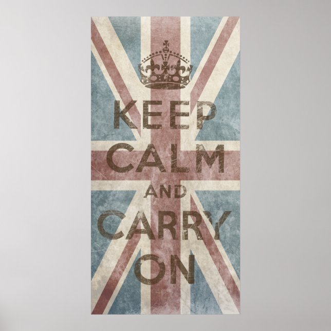 Vintage Keep Calm And Carry On Poster (Front)