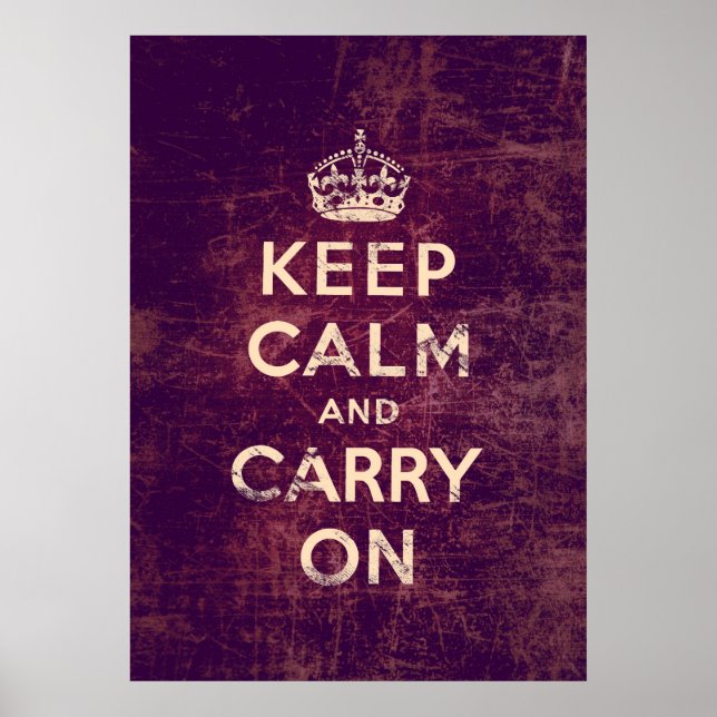 Vintage keep calm and carry on poster (Front)