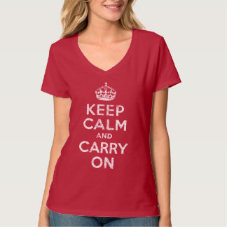 Vintage Keep Calm and Carry On Womens Soft T Shirt
