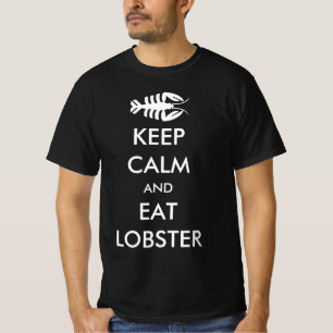 Vintage Keep Calm Art Deco Lobster in White T-Shirt