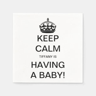 Vintage Keep Calm Gender Neutral Baby Shower Napkin