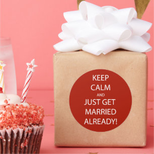 Vintage KEEP CALM  GET MARRIED Classic Round Sticker