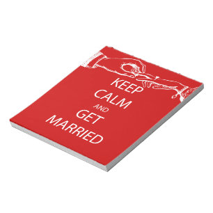 Vintage KEEP CALM  GET MARRIED Notepad