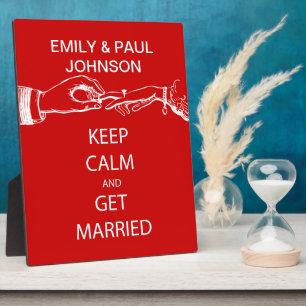 Vintage KEEP CALM  GET MARRIED Plaque